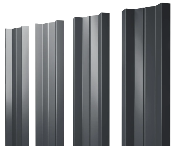 Евроштакетник М-образный 0,35x110 мм серый RAL 7024 1м