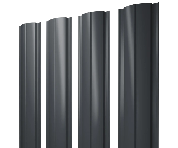 Евроштакетник Полукруглый 0,4x110 мм серый RAL 7024 1м